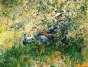 Carl Larsson flicka i blommande hagtorn oil painting artist